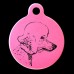 Poodle Profile View Engraved 31mm Large Round Pet Dog ID Tag